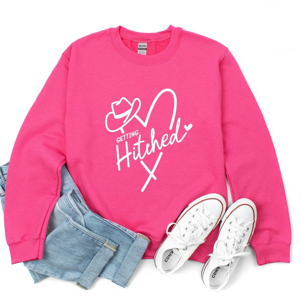 Getting Hitched Cowboy Hat Graphic Sweatshirt
