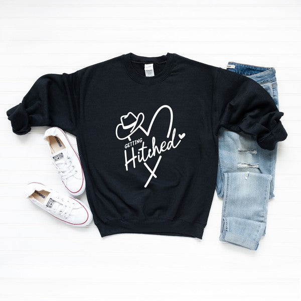 Getting Hitched Cowboy Hat Graphic Sweatshirt