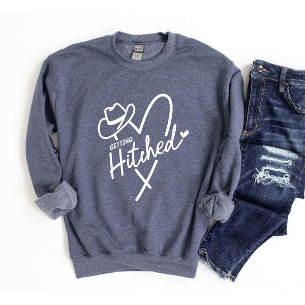 Getting Hitched Cowboy Hat Graphic Sweatshirt