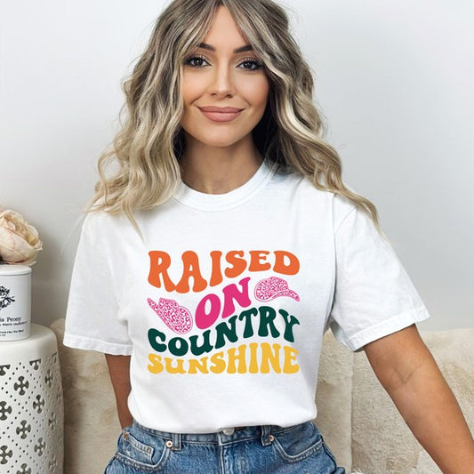 Raised On Country Sunshine Hat Garment Dyed Tee