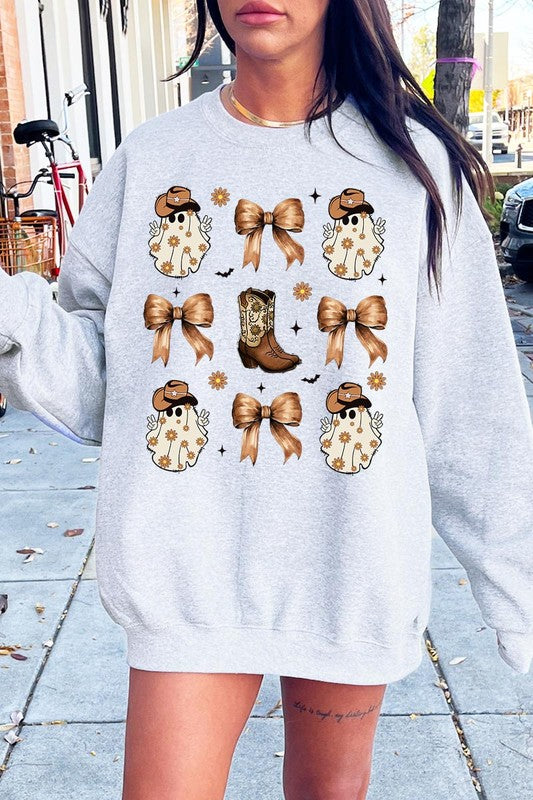 Western Halloween Graphic Fleece Sweatshirts