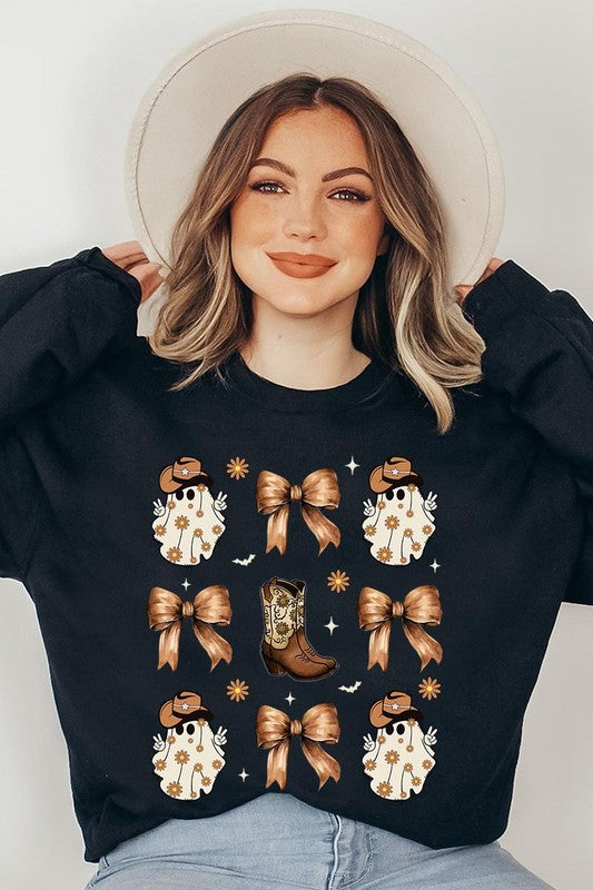 Western Halloween Graphic Fleece Sweatshirts