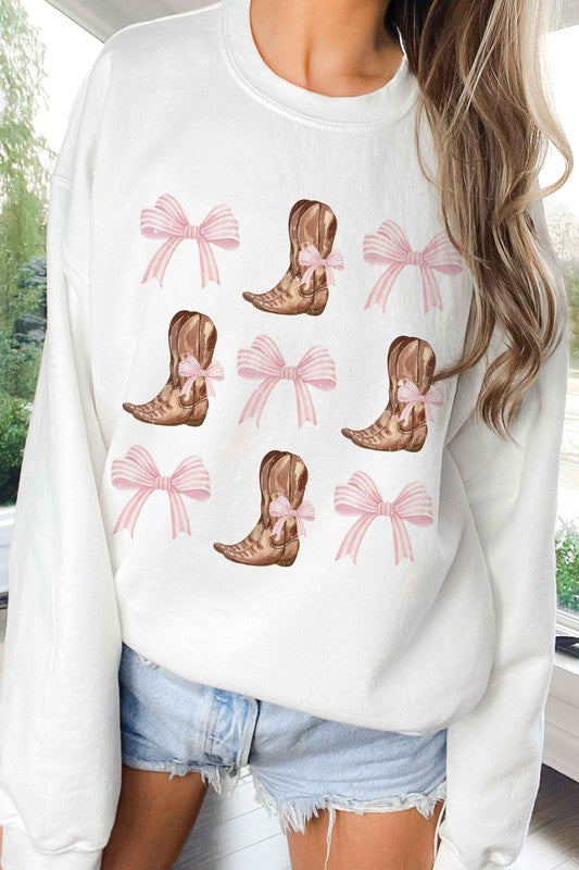 COWBOY BOOTS AND RIBBONS Graphic Sweatshirt